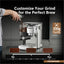 LePresso IlBurrone Italian Pump Coffee Machine with Bean Grinder and Steam Wand - 1350W / 1.7L / Silver
