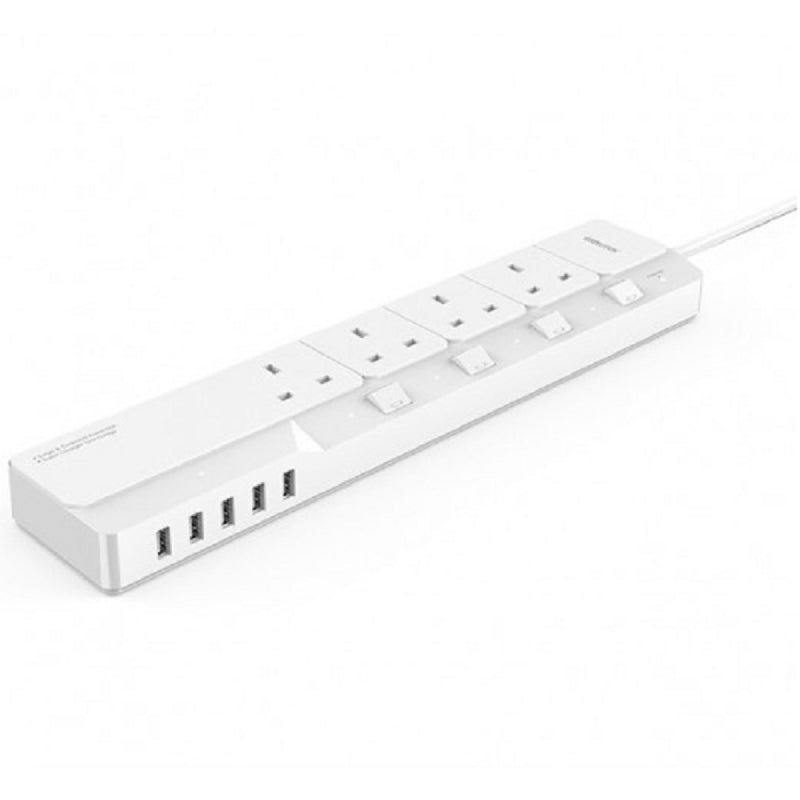 ORICO Surge Protector With 5 USB Ports - White