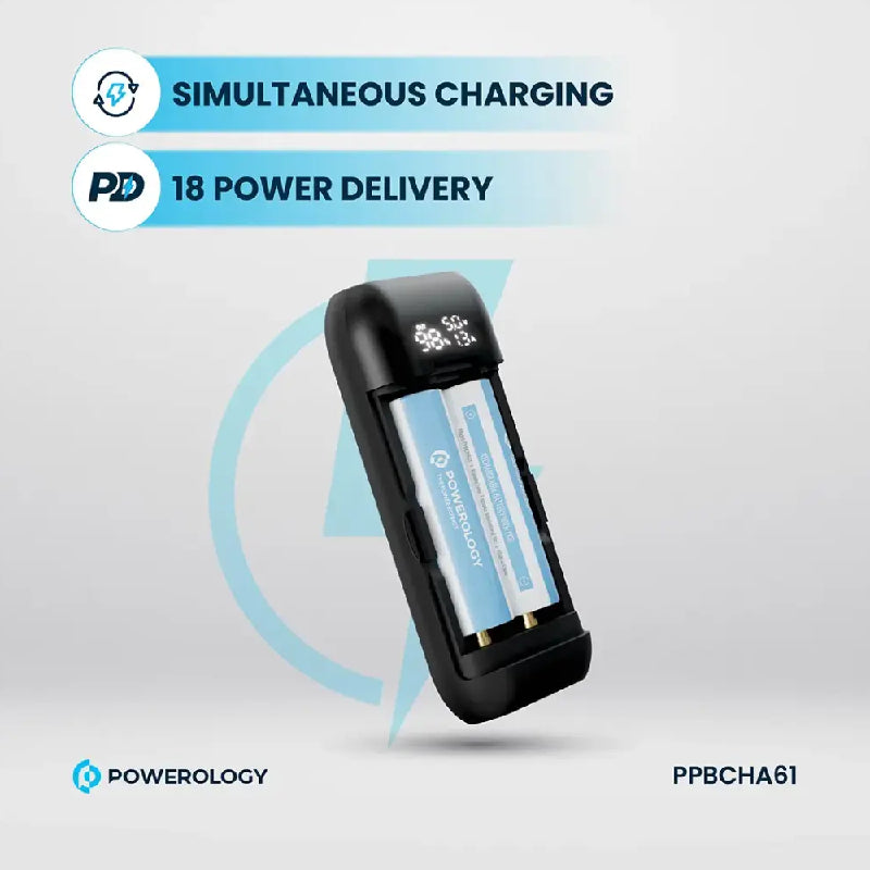 Powerology Diy Cell Power Bank - 15000mAh / 18W / Grey