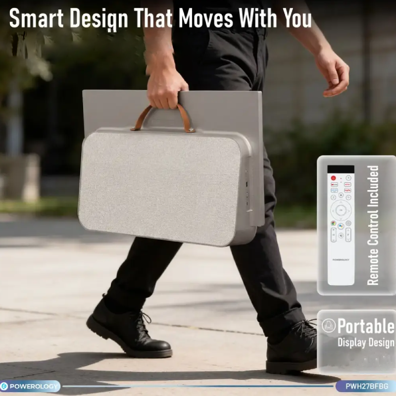 Powerology Paramount Portable Touchscreen Smart Monitor - 27" / 27000mAh / Bluetooth / Beige