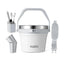 Buzio Insulated Ice Bucket with Lid Scoop Tongs and 2 Cups - 7L / White