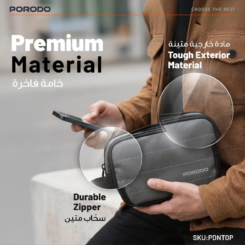 Porodo Lifestyle Tech Organizer Bag - Grey