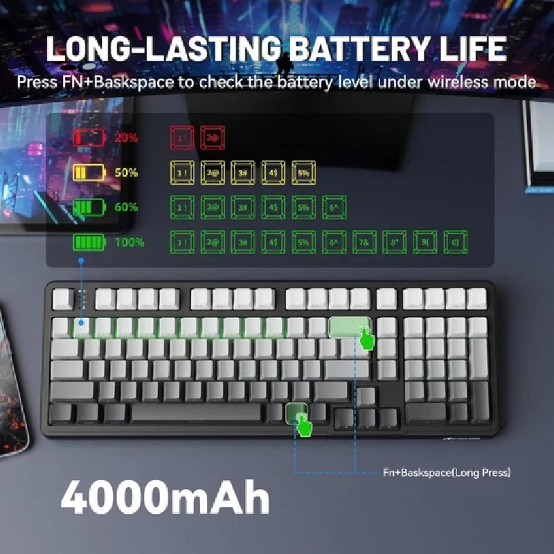 ATTACK SHARK X98 Tri Mode RGB Gaming Keyboard With Strawberry Switch - Moonlit Night