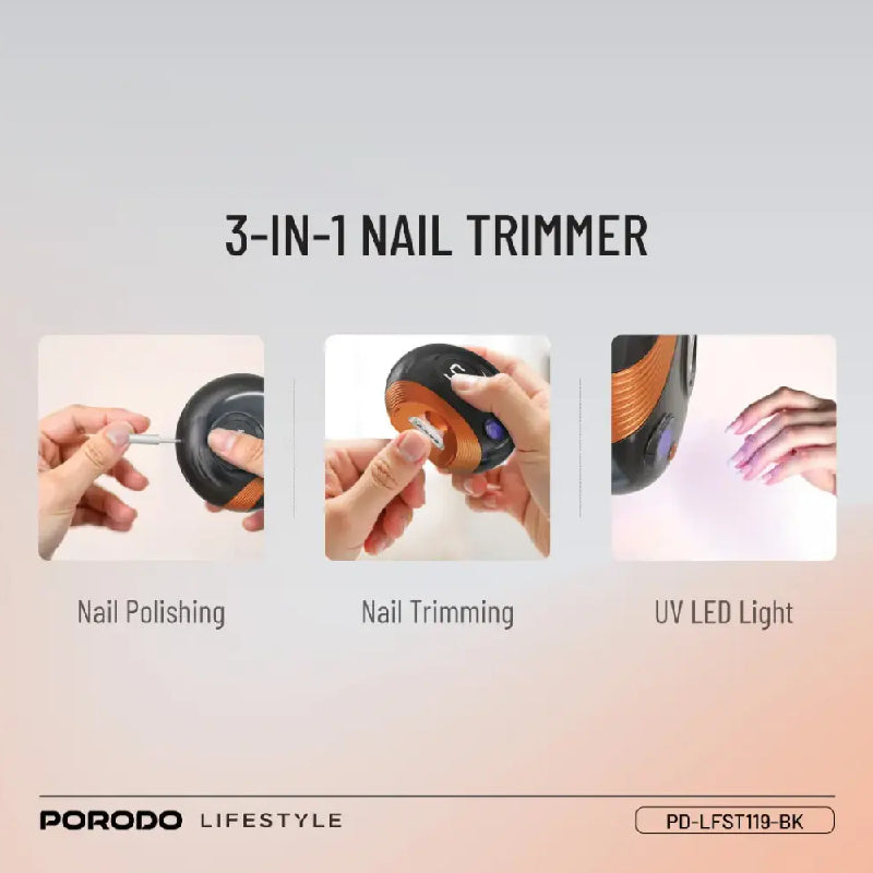 Porodo Lifestyle All-In-One Nail Trimmer Set - Black