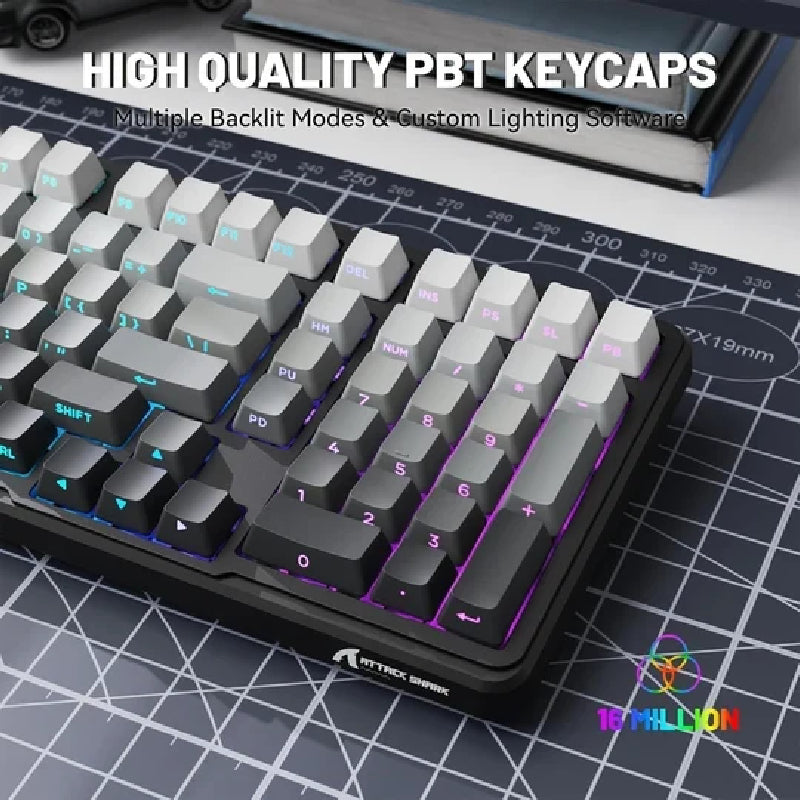 ATTACK SHARK X98 Tri Mode RGB Gaming Keyboard With Strawberry Switch - Moonlit Night
