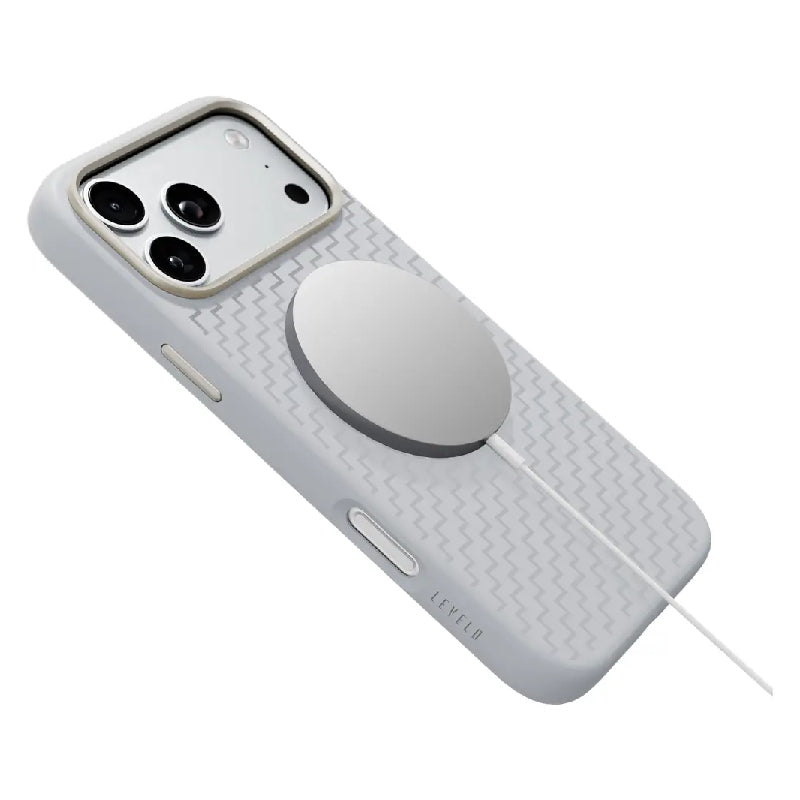 Levelo Fiora MagSafe Magnetic Silicone Case For Apple iPhone 18 Pro Max / Apple iPhone 17 Pro Max - White