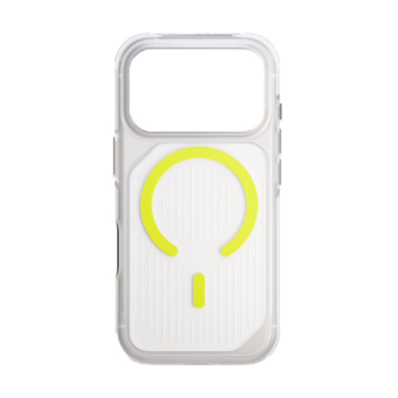 UNIQ Hybrid Combat Active Magclick Charging Case For Apple iPhone 17 Pro Max - Frost Clear/Lume-Lime