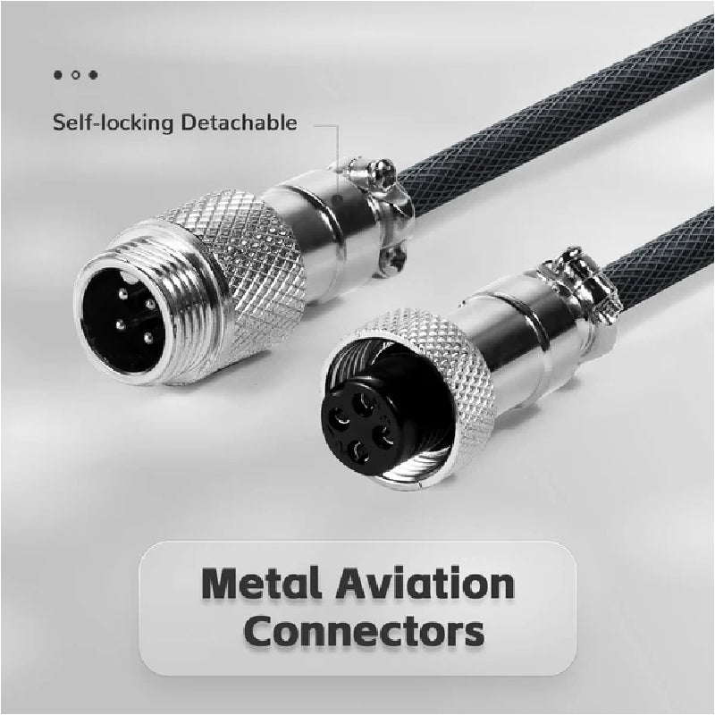 ATTACK SHARK C01 PRO Double Sleeved Type-C Coiled Cable - Grey
