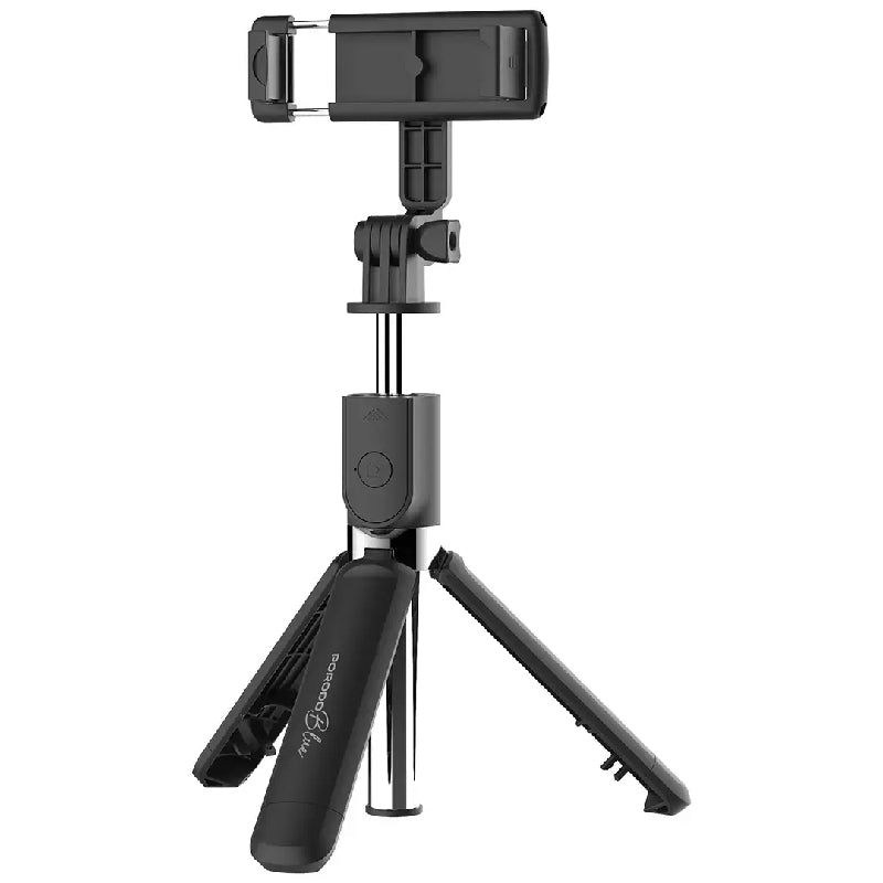 Porodo Blue Flexi Selfie Stick Tripod with Foldable Tripod Base - Black