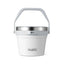 Buzio Insulated Ice Bucket with Lid Scoop Tongs and 2 Cups - 7L / White