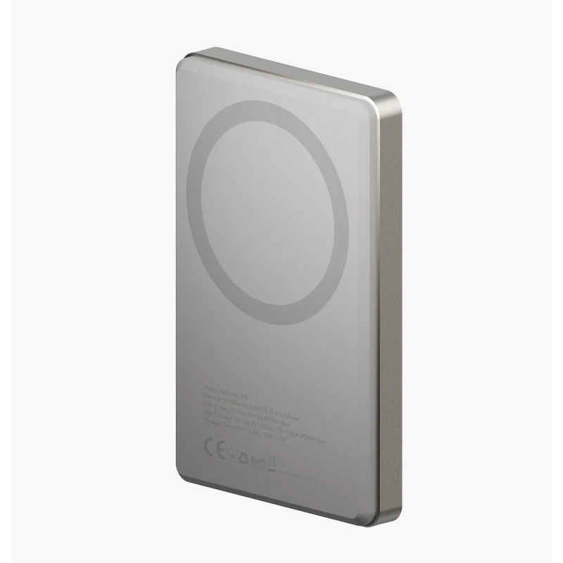 Energea Alupac Air, 10000mah Ultra Light Aluminium Magsafe Compatible Power Bank - Natural Titanium
