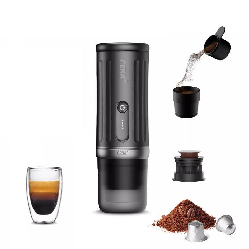 CERA+ PCM03S Portable Coffee Machine Travel Kit - 4500mAh / Grey