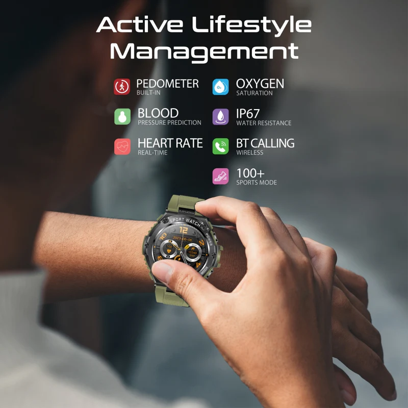 PROMATE XWatch-R19 ساعة ذكية  شاشة TFT مقاس 1.53 بوصة / بلوتوث أخضر ميدنايت