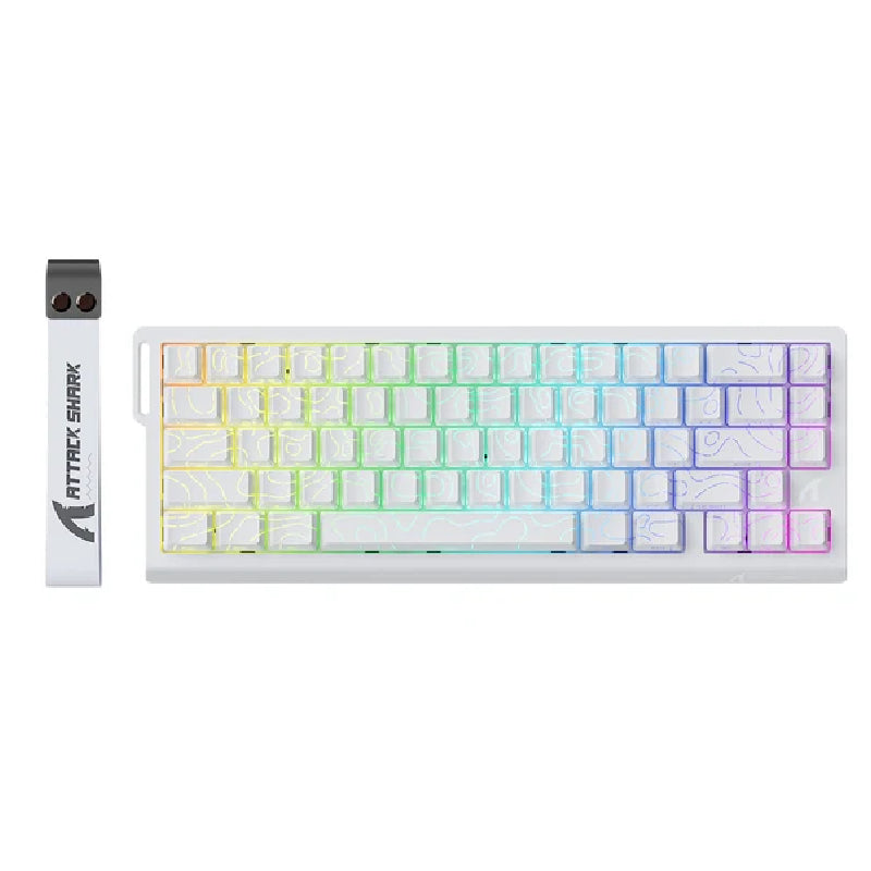 ATTACK SHARK X68 HE Wired Mode RGB Gaming Rapid Trigger Keyboard With Magnetic Switch - White Contour line