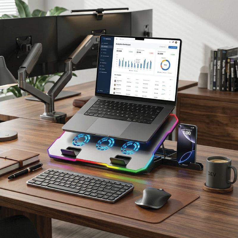 Pawa Laptop Cooling Stand With Phone Holder