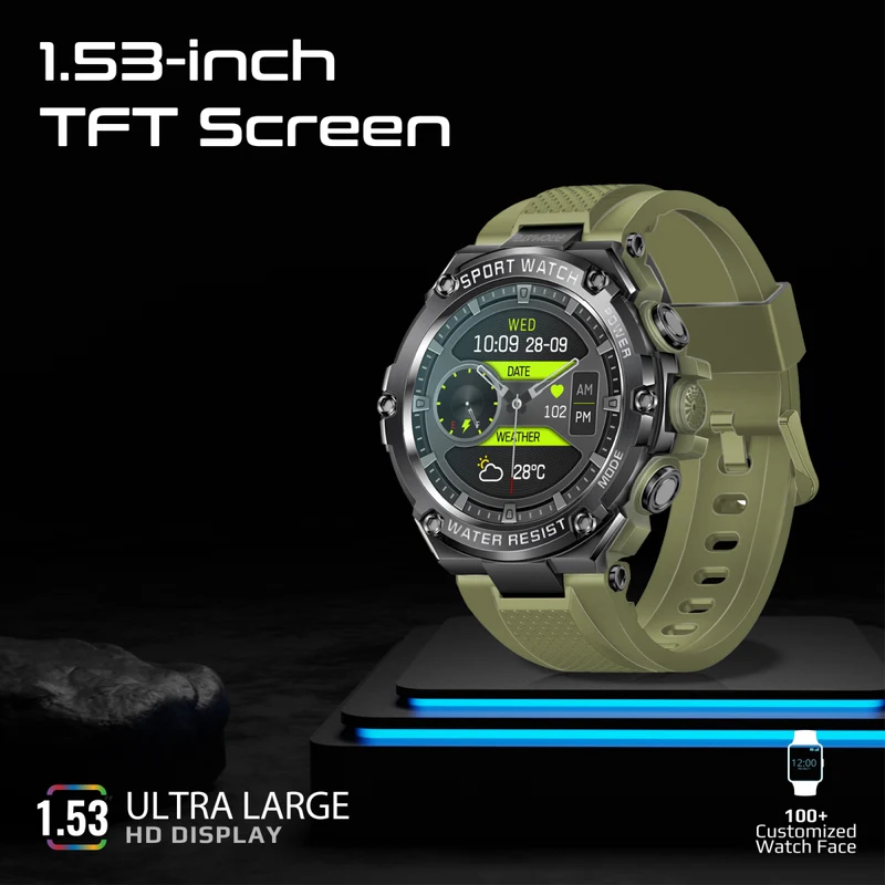 PROMATE XWatch-R19 ساعة ذكية  شاشة TFT مقاس 1.53 بوصة / بلوتوث أخضر ميدنايت