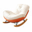 Black Bull Steel Recliner Rocking Chair with Ottoman