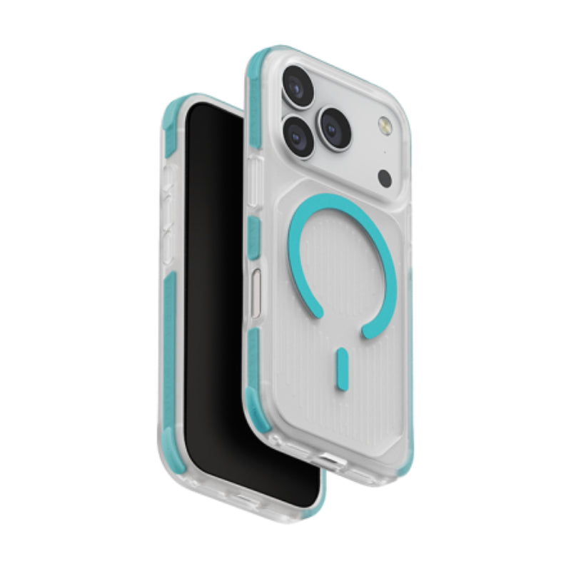 UNIQ Hybrid Combat Active Magclick Charging Case For iPhone 17 Pro Max - Frost Clear/Turquoise
