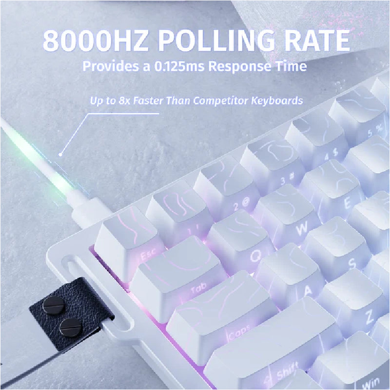 ATTACK SHARK X68 HE Wired Mode RGB Gaming Rapid Trigger Keyboard With Magnetic Switch - White Contour line
