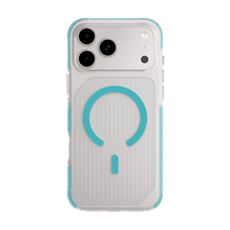 UNIQ Hybrid Combat Active Magclick Charging Case For iPhone 17 Pro Max - Frost Clear/Turquoise