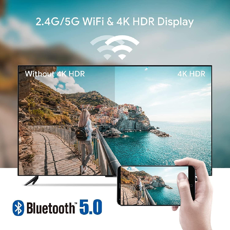Dcolor Android TV Stick - 4K / HDMI / USB-C / Wi-Fi / Bluetooth / Black