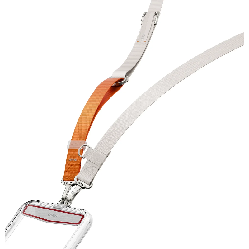 Uniq Vista Flex 2-in-1 Phone Case Lanyard and Hand Strap -  Mist Grey/Volt Orange