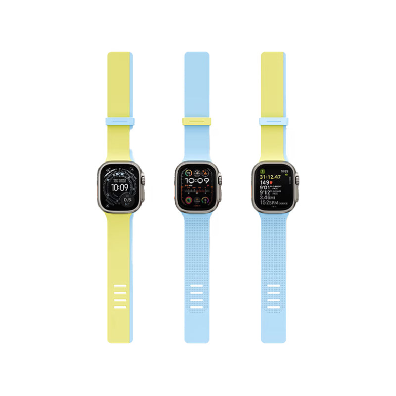 Uniq Revix IV Reversible Magnetic Strap For Apple Watch 49/46/45/44mm - Lime Spritz/Blue Surge