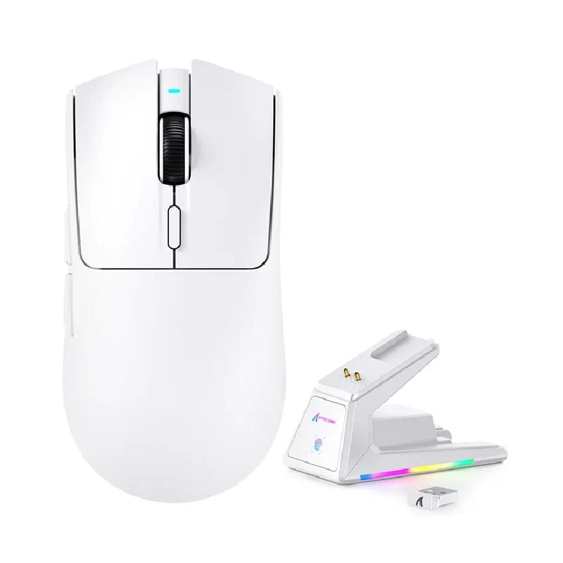 ATTACK SHARK X1 Tri-mode Gaming Mouse With Touchpad RGB Charging Dock PAW3395PRO Sensor - White