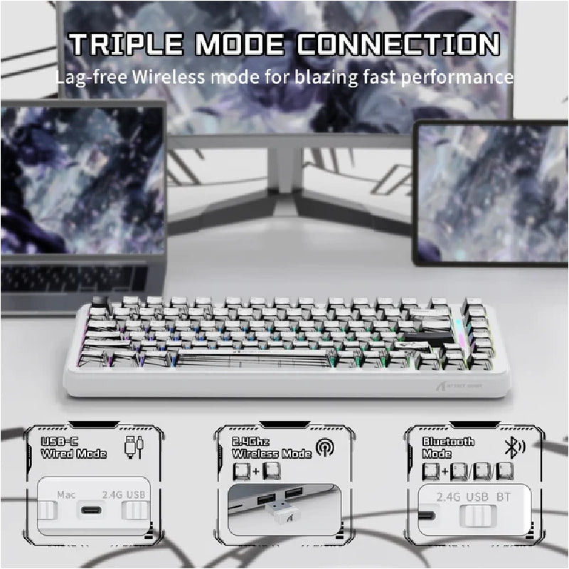 ATTACK SHARK X82 Pro HE Wireless Rapid Trigger Gaming Keyboard With Magnetic Switch - Comic Style