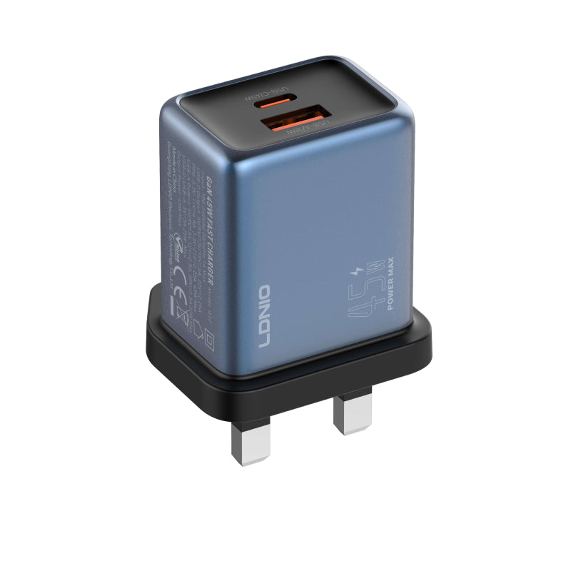LDNIO Q12 Super Fast Charger - 45W / USB-A / USB-C / UK Plug