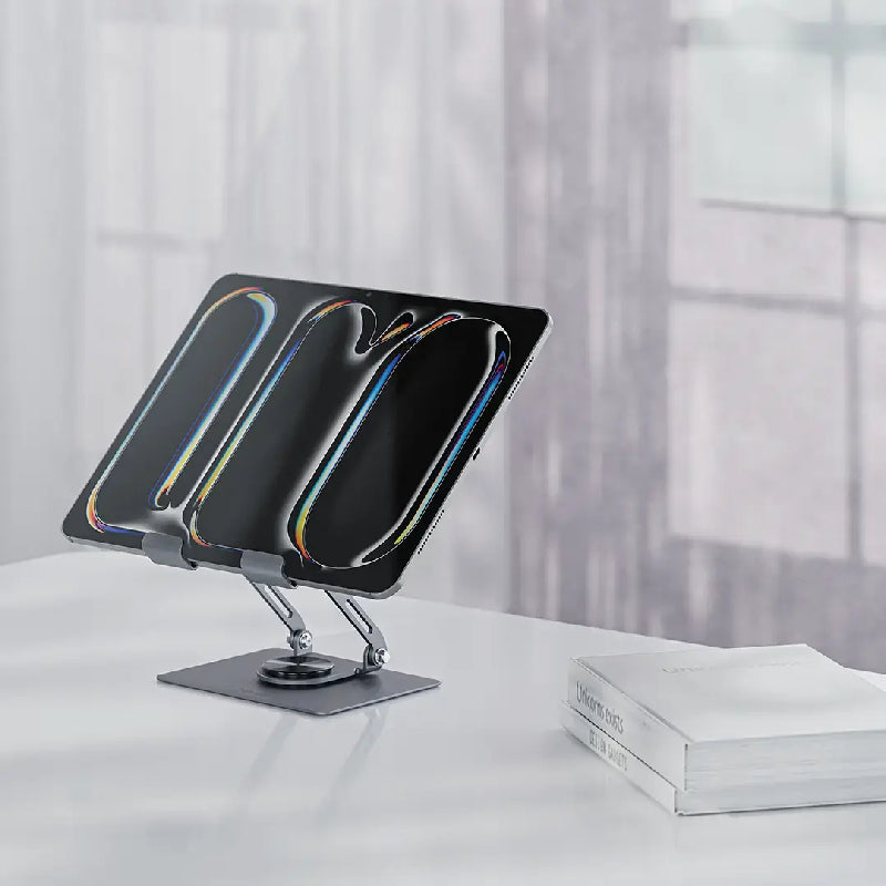Porodo Zelo 360° Rotating Tablet Stand with Silicone Grips – Gray