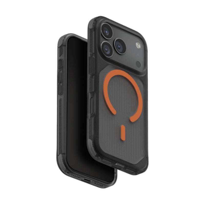 UNIQ Hybrid Combat Active Magclick Charging Case For Apple iPhone 17 Pro Max - Frost Smoke/Orange