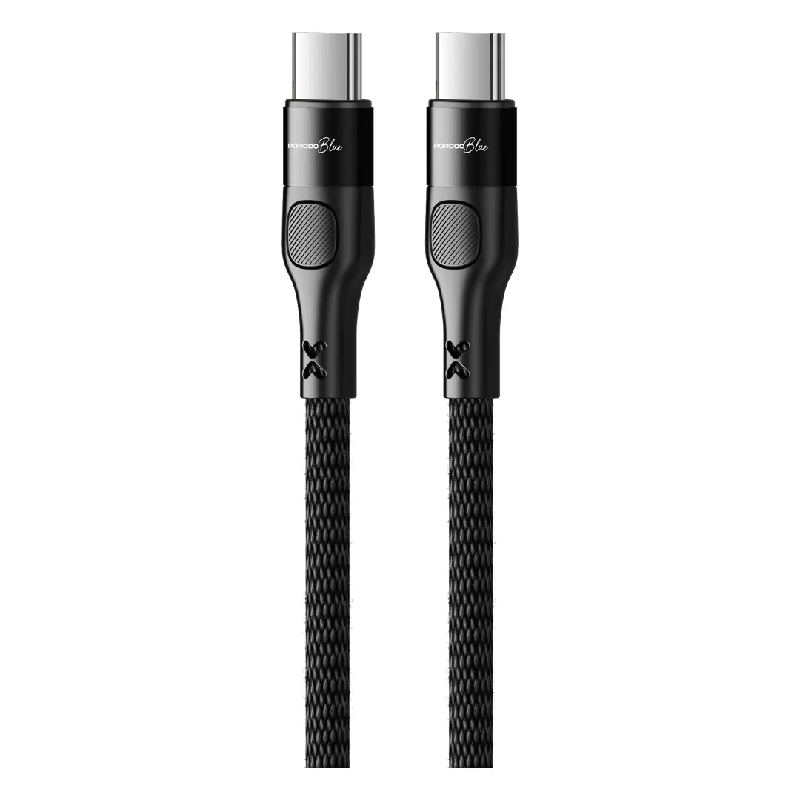 Porodo Blue Dual Port Car Charger USB-C to Lightning - 52.5W/ White