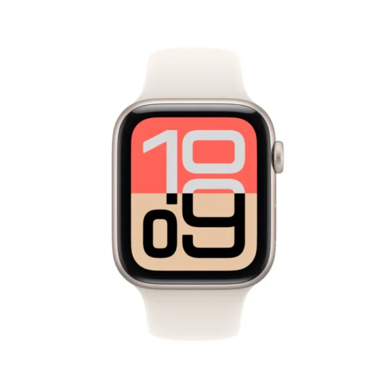 Apple Watch Series SE 3 - OLED / 64GB / 44mm / Bluetooth / Wi-Fi / Medium/Large / Starlight Aluminium Case with
