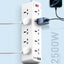 Ldnio SC10610C 10 Outlet Power Socket - 10 Way / UK Plug / USB-C / USB-A / 2 Meters / White