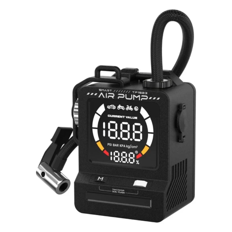 TowerTop Portable 2-in-1 Air Inflator with Camping Light - Black