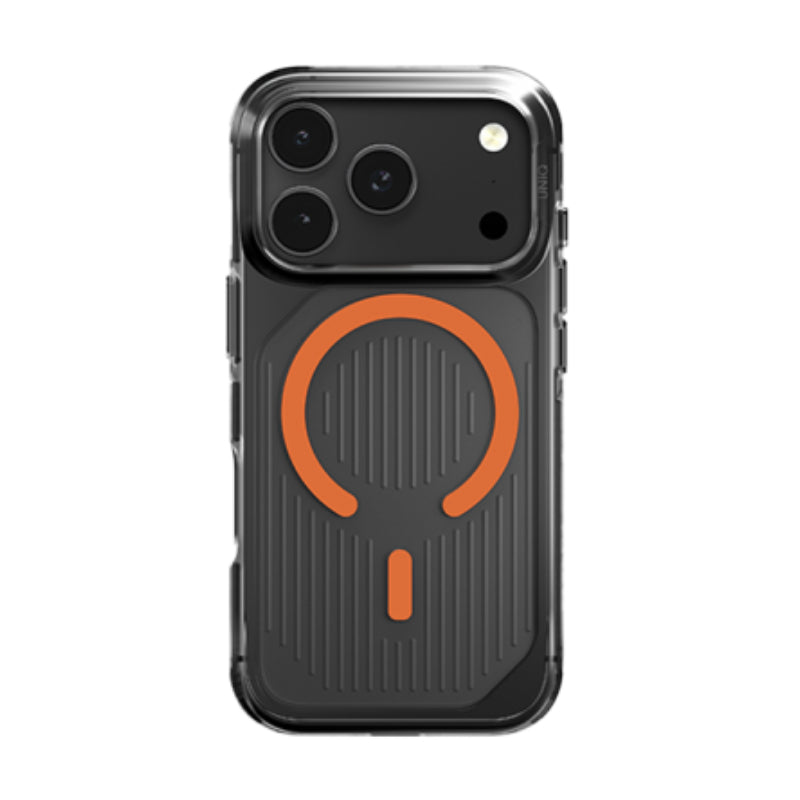 UNIQ Hybrid Combat Active Magclick Charging Case For Apple iPhone 17 Pro Max - Frost Smoke/Orange