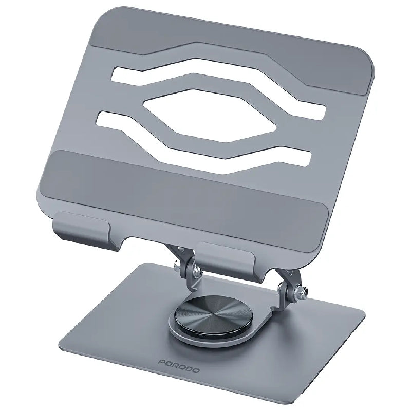 Porodo Zelo 360° Rotating Tablet Stand with Silicone Grips – Gray