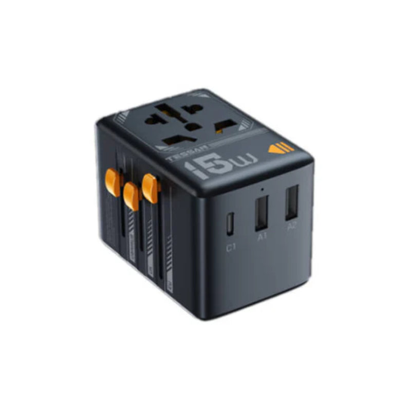 TESSAN Universal Travel Power Adapter - 15W / Black