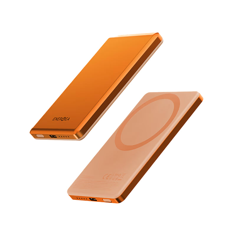 Energea AluPac Mini Aluminum MagSafe Power Bank - 5000mAh / USB-C / Orange