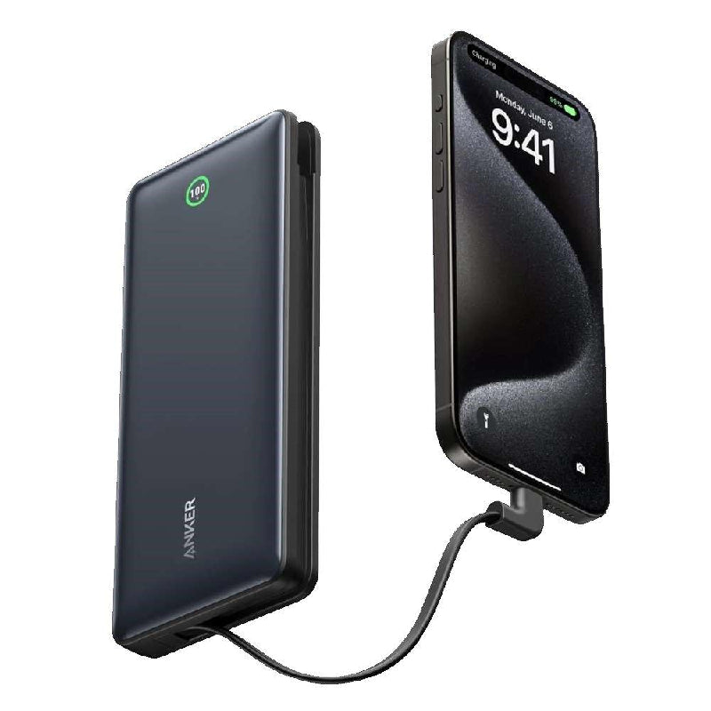 Anker Nano Power Bank with Cable - 20000mAh / 30W / Type-C / Black