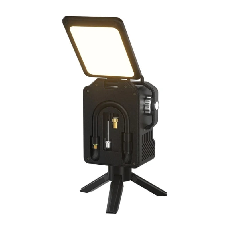 TowerTop Portable 2-in-1 Air Inflator with Camping Light - Black
