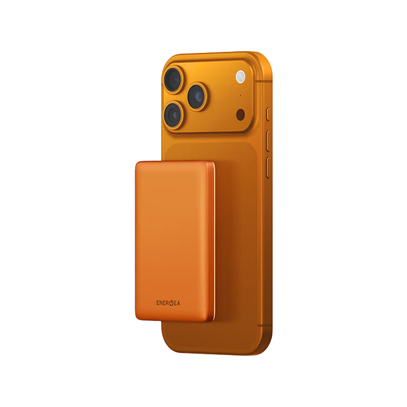 Energea AluPac Mini Aluminum MagSafe Power Bank - 5000mAh / USB-C / Orange