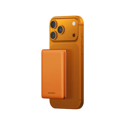 Energea AluPac Mini Aluminum MagSafe Power Bank - 5000mAh / USB-C / Orange