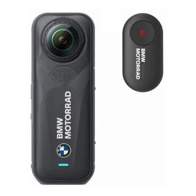 كاميرا Insta360 X5 360° مقاوم للماء للأنشطة الرياضية، إصدار كاميرا Motorrad - 2400 مللي أمبير في الساعة / واي-فاي  بلوتوث  يو اس بي/ أسود