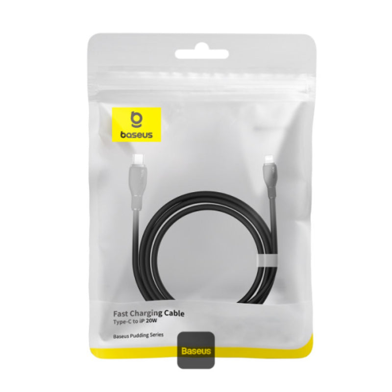 Baseus Pudding Series Fast Charging Type-C to Lightning Cable - 1.2 Meter / 20W / Cluster Black