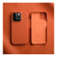 Melkco Back Snap Pro Series With Magsafe Clemence Leather Regal Cover Case - Apple iPhone 15 Pro / Orange