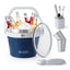 Buzio Insulated Ice Bucket with Lid Scoop Tongs and 2 Cups - 7L / Blue