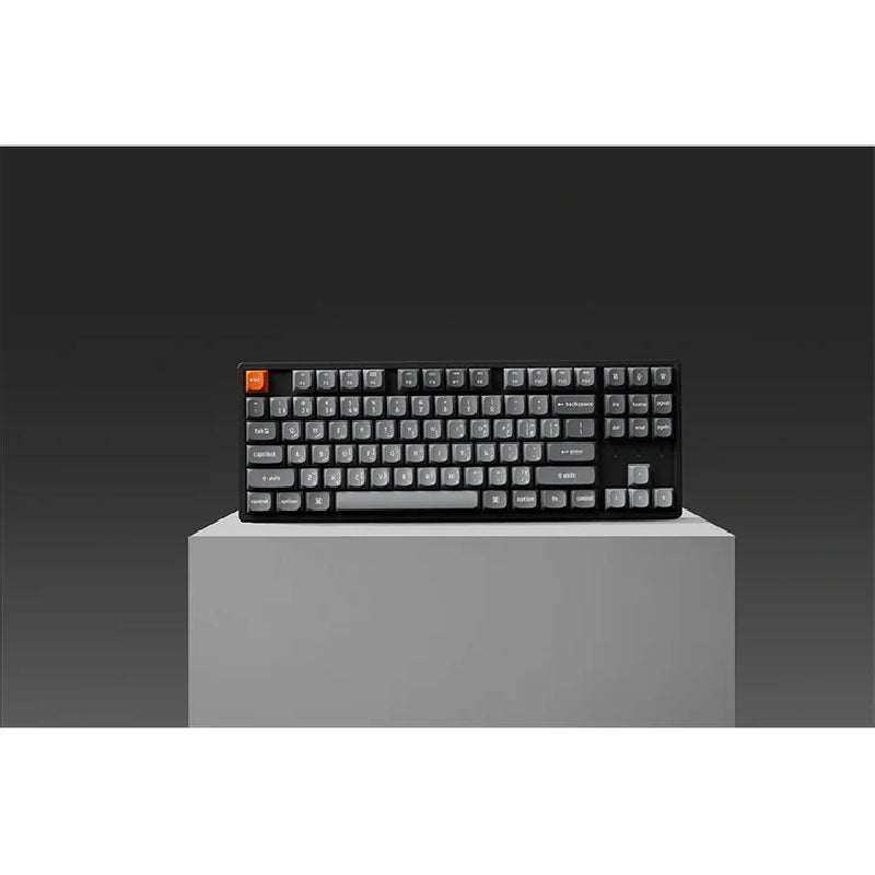 لوحة مفاتيح كيكرون K8 ماكس QMK/TKL للألعاب، ميكانيكية لاسلكية بإضاءة RGB ومبدلات سوبر ريد - تخطيط عربي / أسود