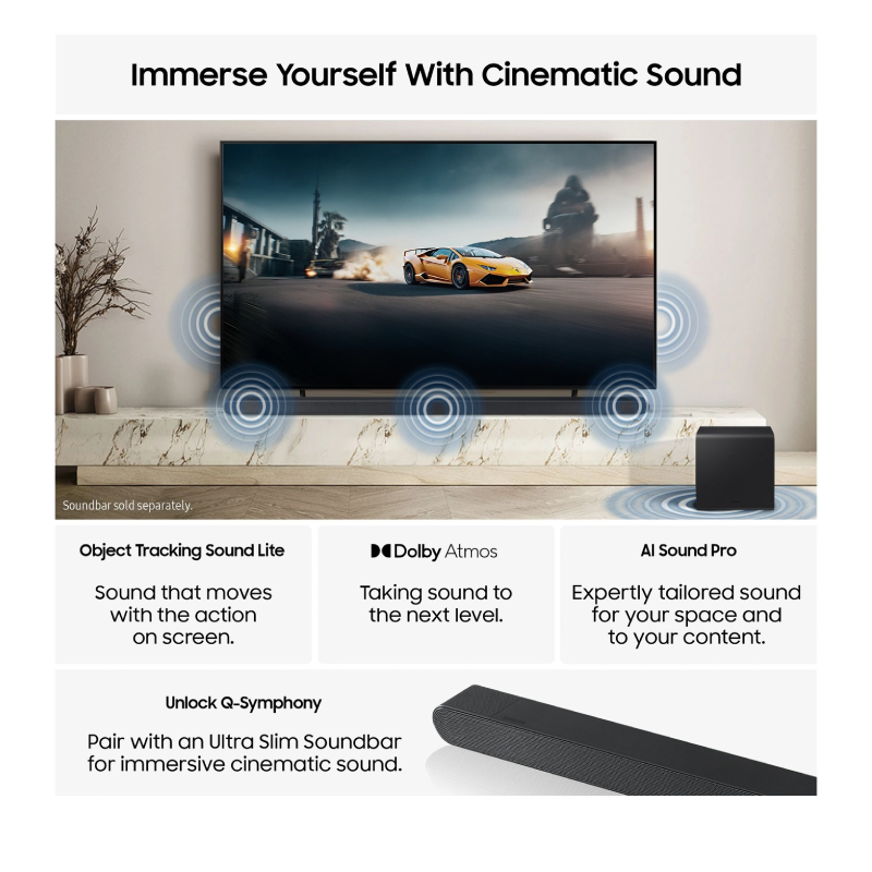 Samsung OLED S85F 4K Samsung Vision AI Smart TV - 83" OLED / 4K / 100Hz / USB/HDMI/Ethernet / Black